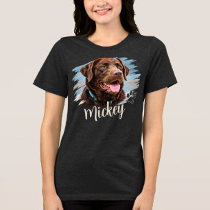 Personalised Dog Portrait Tri-Blend Shirt
