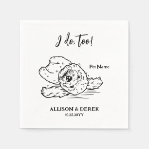 Personalised Dog Portrait Wedding Napkin