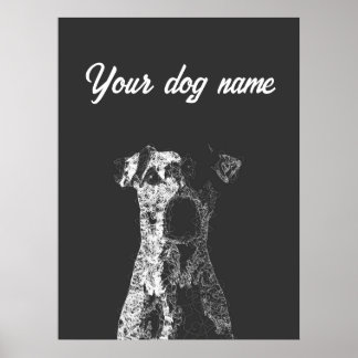 personalised dog poster abstract line art