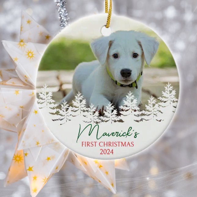 Personalised Dog´s First Christmas  Ceramic Ornament (Creator Uploaded)