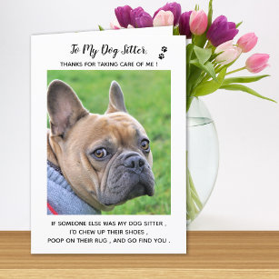  Personalised Dog Sitter Pet Care Pet Photo Thank  Thank You Card