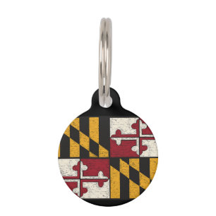 Personalised Dog Tag Pet Tag Maryland State Flag