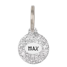 Personalised Dog Tag with Dog Doodle Design