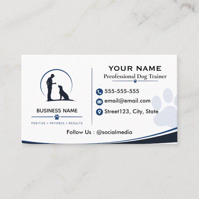 Personalised Dog Training Business Card (Front)