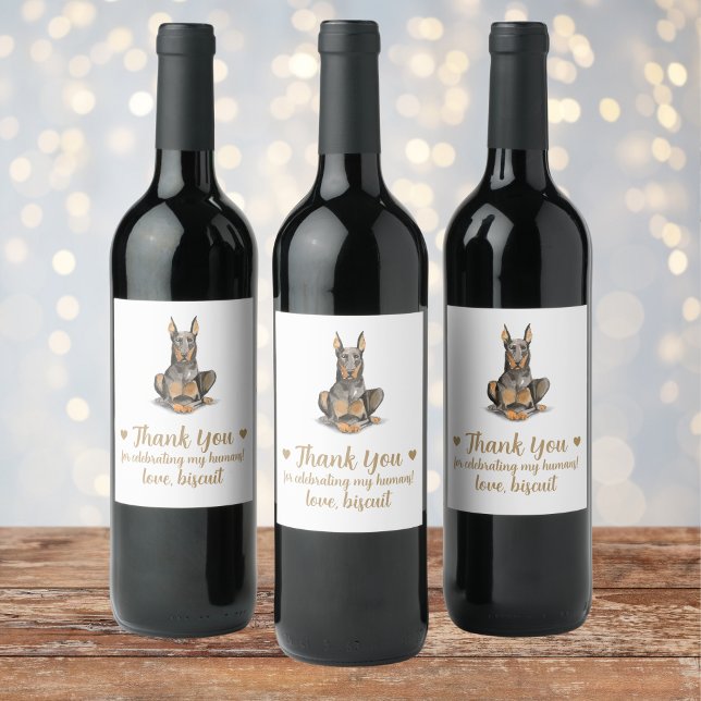 Personalised Dog Wedding Wine Label (Creator Uploaded)