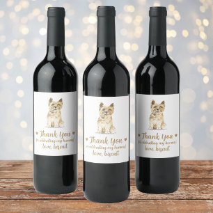 Personalised Dog Wedding Wine Label