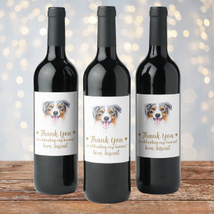 Personalised Dog Wedding Wine Label