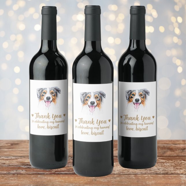 Personalised Dog Wedding Wine Label (Creator Uploaded)