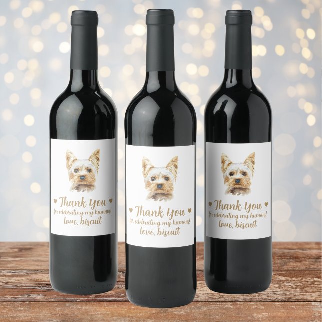 Personalised Dog Wedding Wine Label (Creator Uploaded)