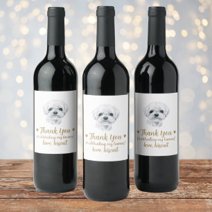 Personalised Dog Wedding Wine Label