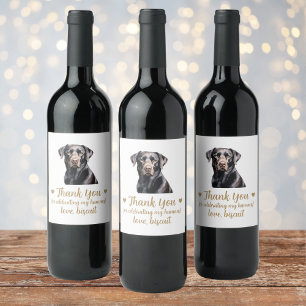 Personalised Dog Wedding Wine Label