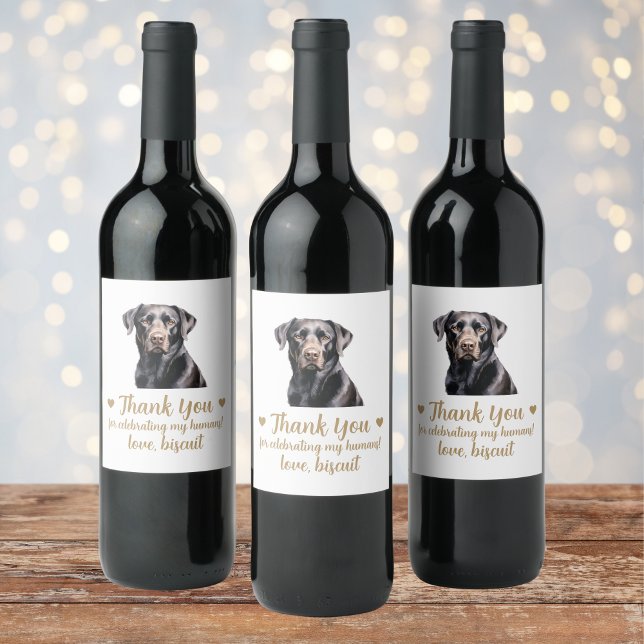Personalised Dog Wedding Wine Label (Creator Uploaded)