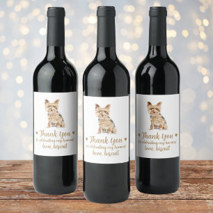 Personalised Dog Wedding Wine Label
