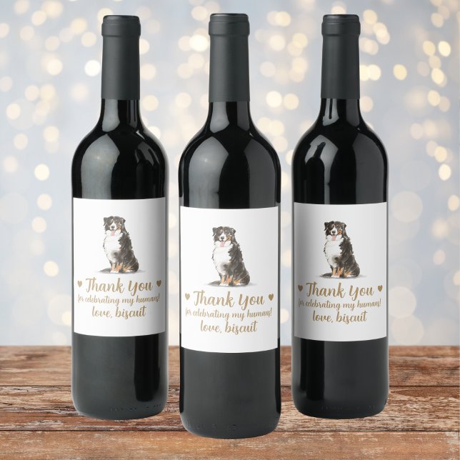 Personalised Dog Wedding Wine Label (Creator Uploaded)