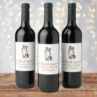Personalised Dog Wedding Wine Label