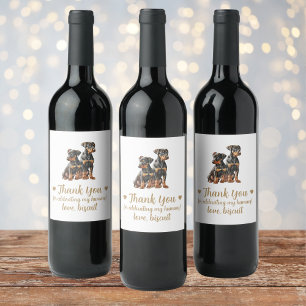 Personalised Dog Wedding Wine Label