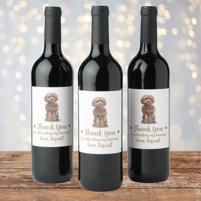 Personalised Dog Wedding Wine Label (Creator Uploaded)