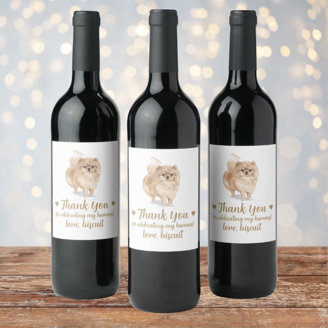Personalised Dog Wedding Wine Label (Creator Uploaded)