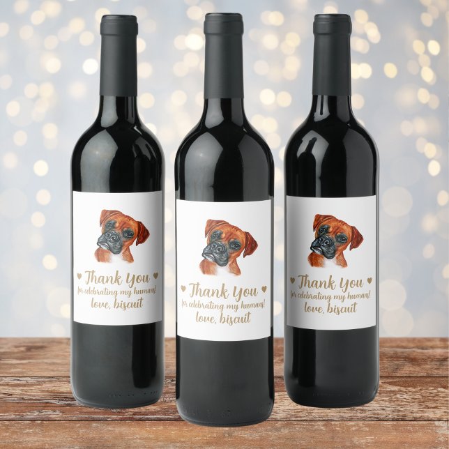 Personalised Dog Wedding Wine Label (Creator Uploaded)