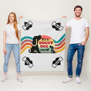 Personalised Doggy Dog Pet Name Fleece Blanket