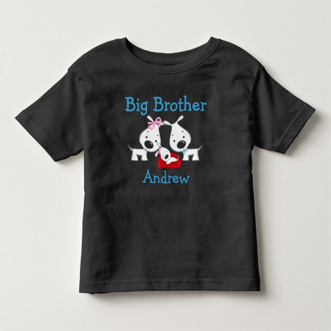Personalised Dogs Big Brother Toddler T-Shirt (Front)