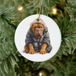 Personalised Dogue de Bordeaux Dog Ceramic Ornament