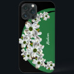 Personalised Dogwood Blossom iPhone Case<br><div class="desc">Dress up your iPhone with this lovely phone case that features pretty dogwood blossoms with green and black trimming.  You will personalise it with your name,  prior to placing it into your shopping cart.</div>