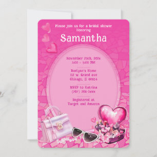 Personalised  Doll Pink Bridal Shower Template