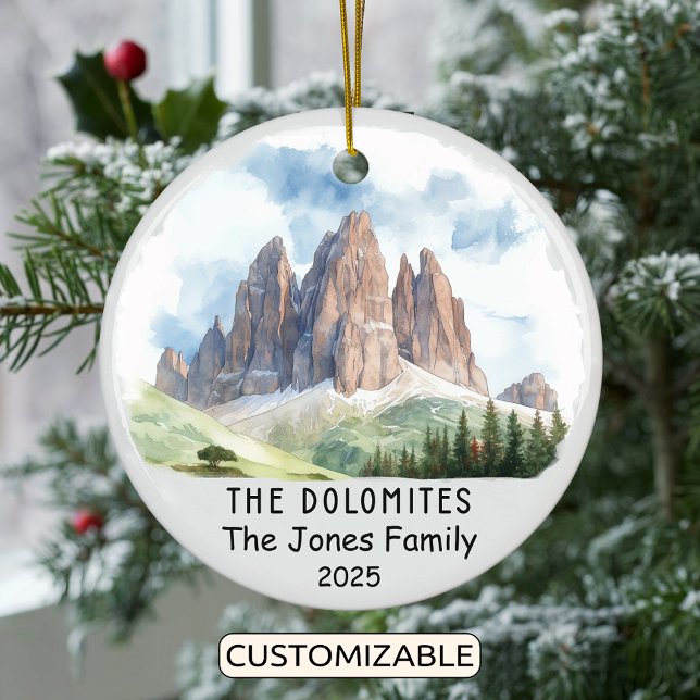 Personalised Dolomites Ornament, Italy Ceramic Ornament (Creator Uploaded)