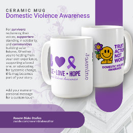 Personalised Domestic Violence Awareness Ceramic Coffee Mug