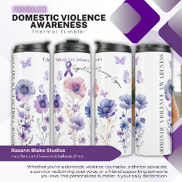 Personalised Domestic Violence Awareness Thermal Tumbler