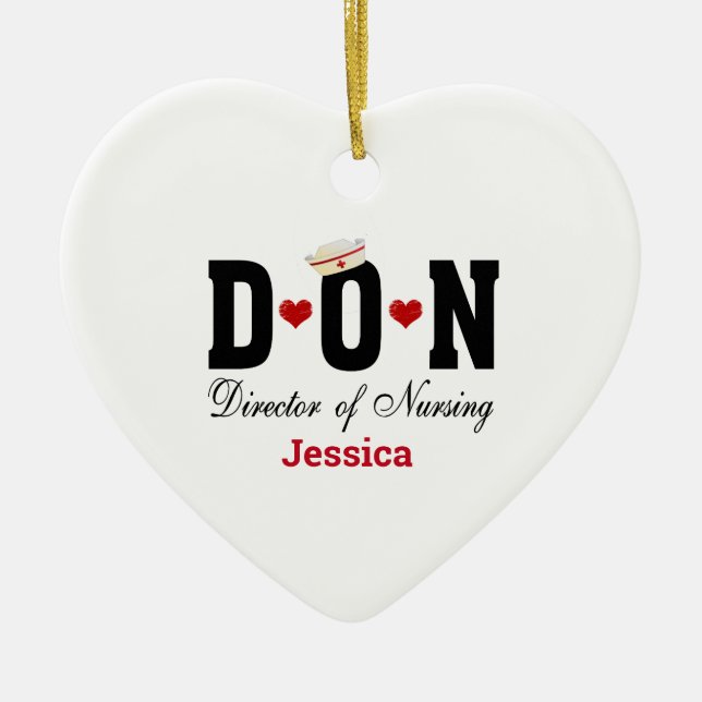 Personalised DON Nurse Christmas Ceramic Ornament (Front)