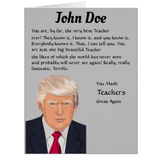 Personalised Donald Trump card