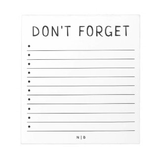 Personalised Don't Forget | To Do List Notepad