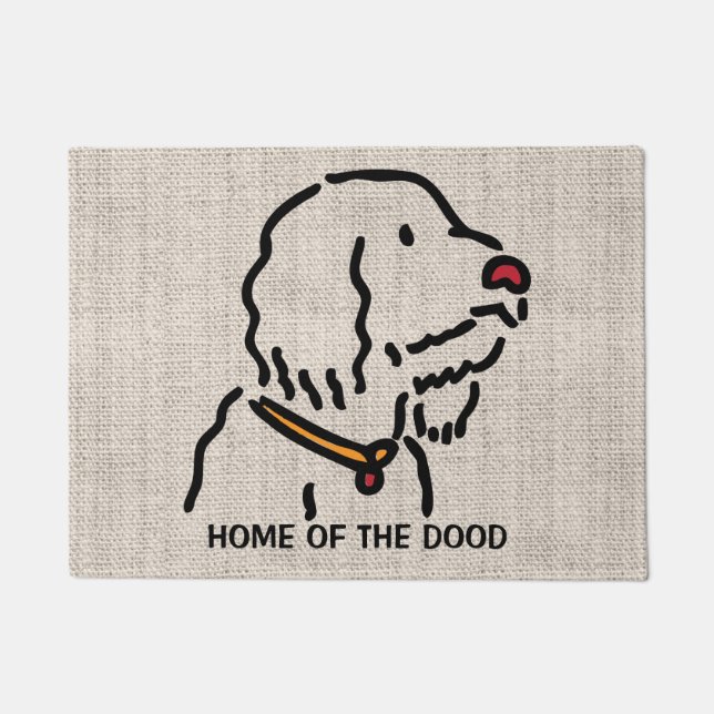 Personalised Doodle Dog Silhouette Doormat (Front)