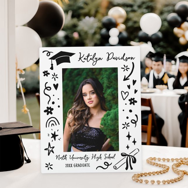 Personalised Doodle Graduation Photo Plaque (Creator Uploaded)