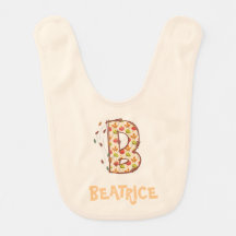 Personalised Doodle Letter B Baby Bib