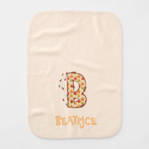 Personalised Doodle Letter B Burp Cloth