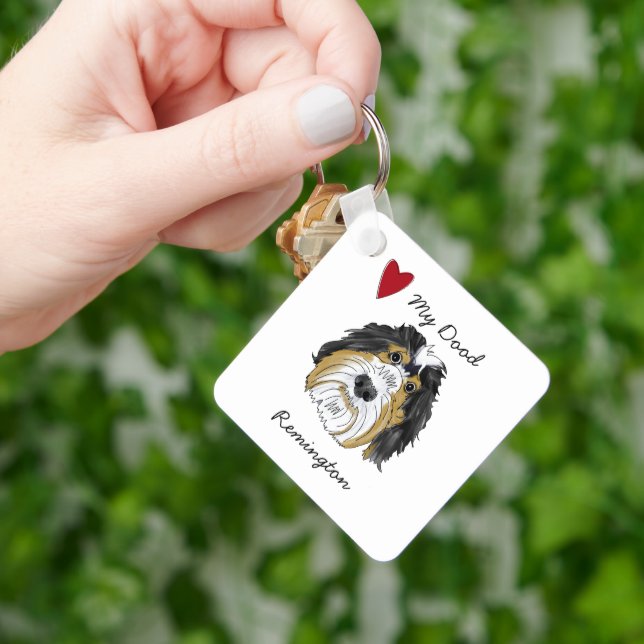 Personalised Doodle Lovers Keychain (Hand)