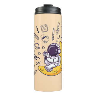 Personalised Doodle Space Planets Back to School Thermal Tumbler