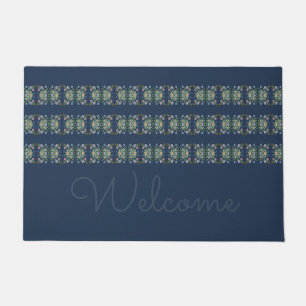 Personalised Door Mat In Blues