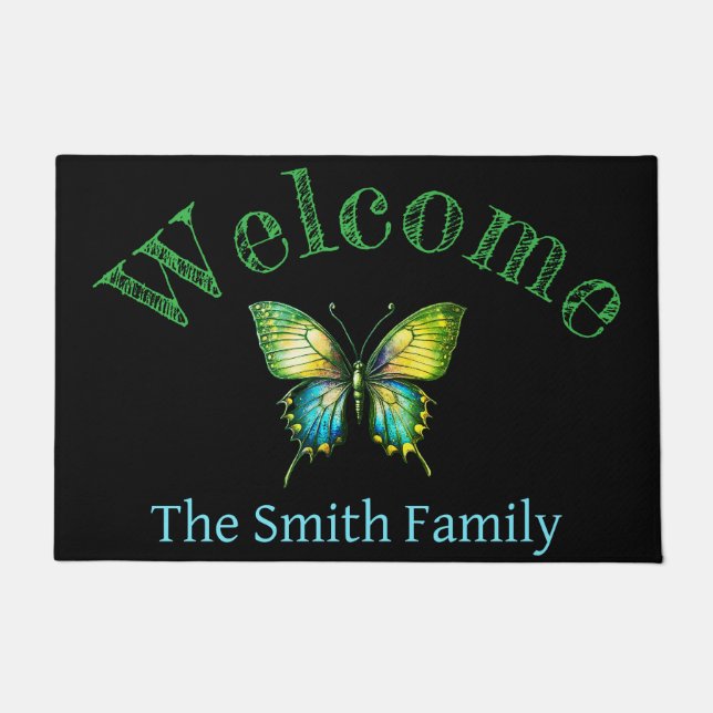 Personalised doormat butterfly (Front)