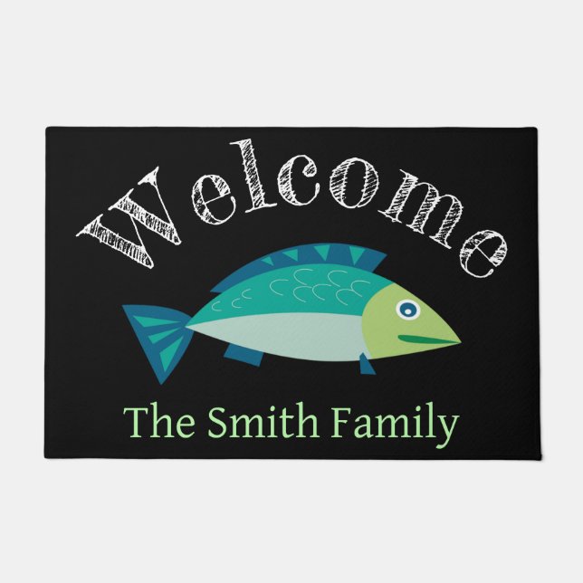Personalised doormat fish (Front)