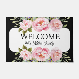 Personalised doormat floral personalised