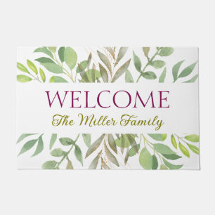 Personalised doormat floral personalised
