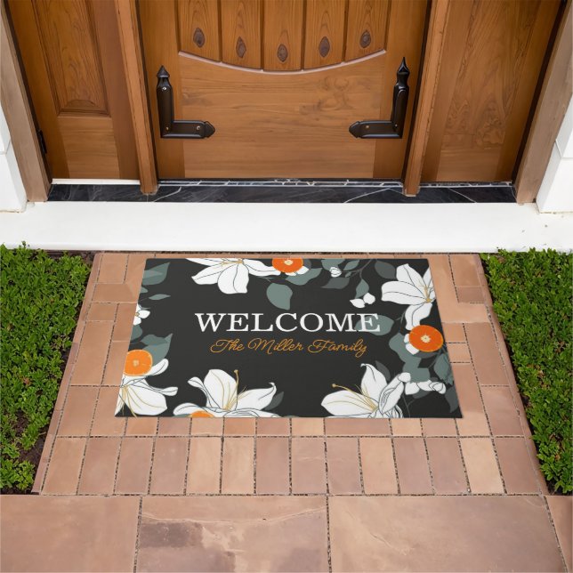 Personalised doormat floral personalised (Outdoor)