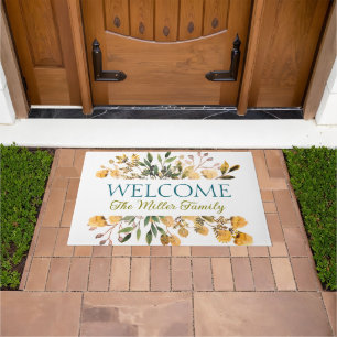 Personalised doormat floral personalised