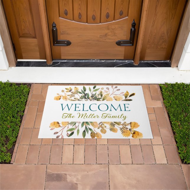 Personalised doormat floral personalised (Outdoor)