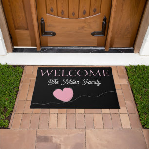 Personalised doormat heart personalised