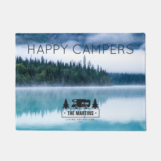 Personalised Doormat Nature | Happy Campers Lake (Front)